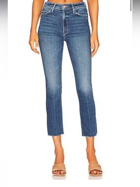 Mother The Dazzler Mid-Rise Stretch Ankle Fray Jeans